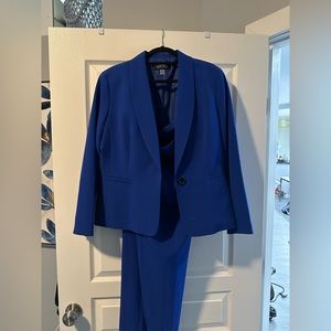 Kasper work blazer jacket cardigan pant combo cobalt royal blue size 14
